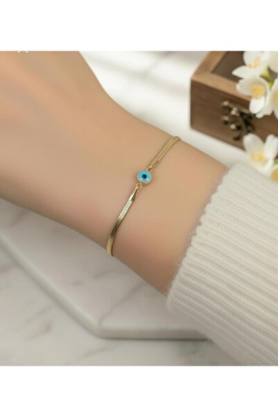 kuyumcu nurettin 2.40 gr (GRAM) Nazar Boncuklu Balık Sırtı Bileklik Künye 14 ...