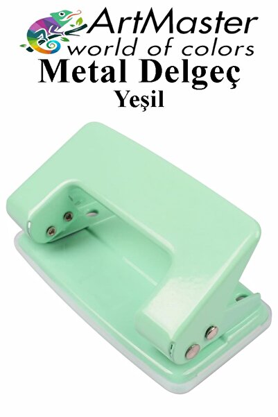 Artmaster Açık Yeşil Delgeç Metal 1 Adet 10 Sayfa Enerji Tasaruflu Delegeç Pe...