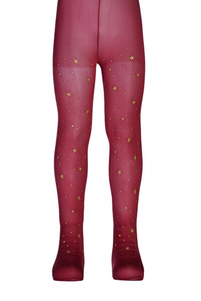 Atelier Begie Kız Çocuk Külotlu Çorap Sim Basklı Yıldız Simli Çorap