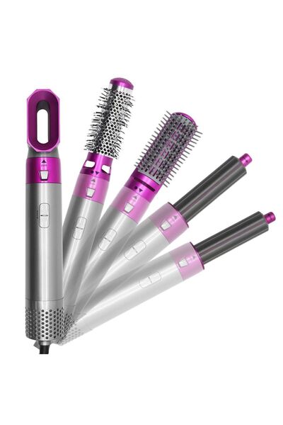 de Perie Electrică Rotativă 5 în 1, 1000W, cu 5 Capete Interschimbabile,3 Trepte Temperatură