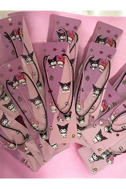 ACQUA BELLA 2’li Kuromi Hello Kitty Figürlü Çocuk Kolyesi Set Pembe Siyah İpl...