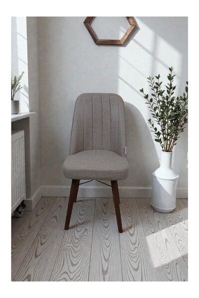 baresmu Hasa 6 Adet Sandalye – Ahşap Ayaklı, Ergonomik, Rahat Oturumlu Modern Mutfak ve Yemek Sandalyesi