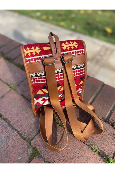 Butik Jeanolog Ethnic Woven Mini Backpack Bohemian (Pattern Positions May Vary)