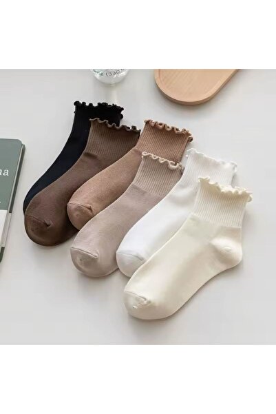 Çorabella 6’lı Kadın Fırfırlı Bilek Detaylı Pamuklu Günlük Çorap Seti