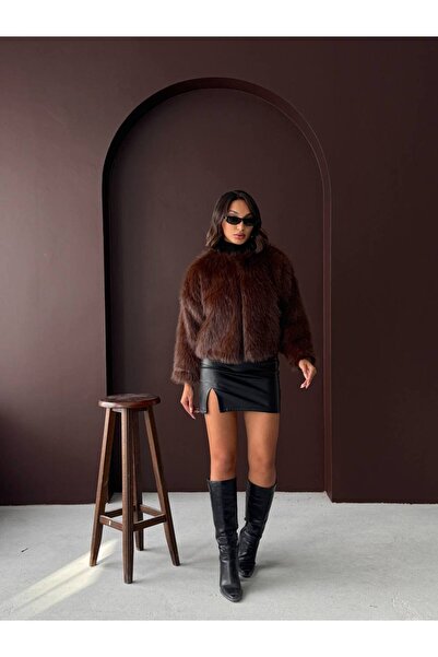 Classy Acı Kahve Kısa Kürk