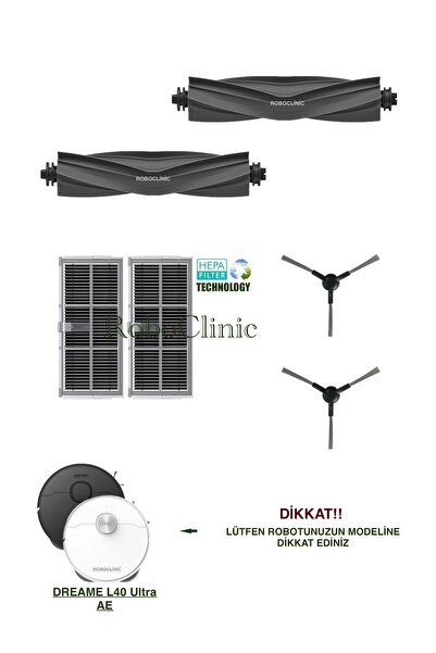 Roboclinic فرشاة بديلة متوافقة مع مكنسة Dreame L40 Ultra AE الروبوتية، مجموعة...