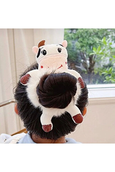 DenEs Life Peluş İnek Topuz Tokası Simit Toka - 1 Adet