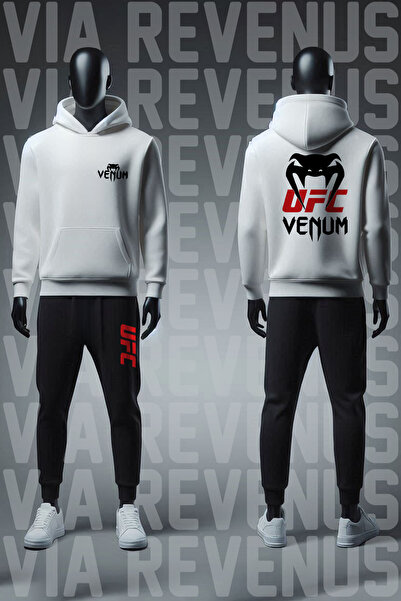 Vordevia Ufc Printed 3-Thread Fleece-Lined Hooded Tracksuit Set