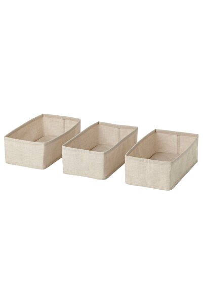 genernic Box, set of 3, textile/beige, 20 x 38 x 12 cm