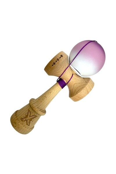 LEIBOO Kendama X Rubber Grip Big Cup V3, Lemn, 18 cm, Rulment metalic cu coar...