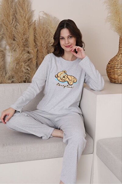 HUBEN Women Corded Fabric Interlock Pajama Set