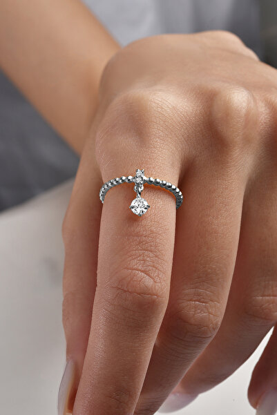 jelux silver Gümüş 925 Ayar Zirkon Taşlı Ayarlanabilir Yüzük