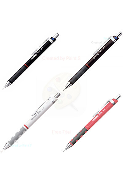 Rotring Tikky Versatil Kalem 0.7 BEYAZ BORDO SİYAH GÜL KURUSU 4 Adet Kalem Set - 4 Silgi 4 Uç Hediye
