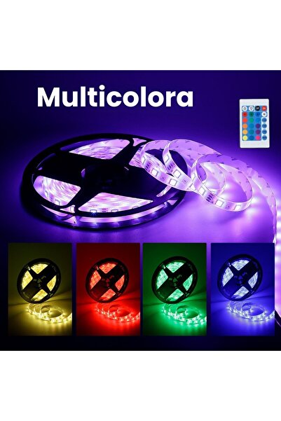 UNİBOX LED strip, 5 meters, RGB, IP20, 30 LEDs/m, with remote control, Multic...