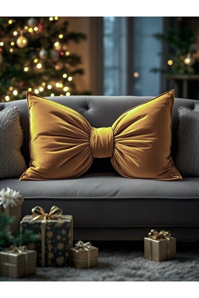 FARCY Velvet XXL Large Size Bow Appearance Decorative Pillow Bow Fabric Gift Pillow Throw Pillow Cushion