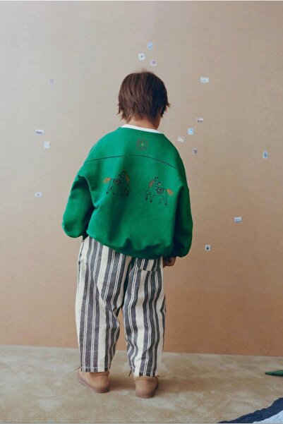 Pinkitokids Set pentru băieți Swea tricou brodat și pantaloni din pânză