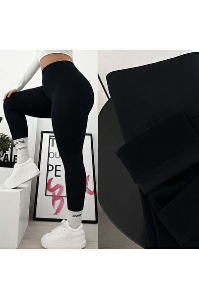 CRNSSWİMWEAR Colanți pentru femei negri cu talie înaltă, care nu sunt transpa...