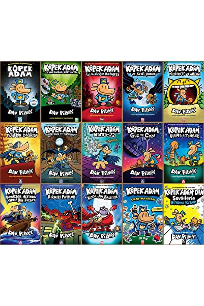 Altın Kitaplar Köpek Adam 1-13. Ciltler + Boyama ve Çıkartma Kitapları Toplam 15 Kitap Dav Pilkey