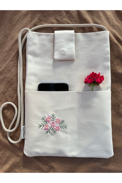 Las Vivas Kids Nakışlı Keten Kitap Çantası, Yıkanabilir Kumaş Çanta, Çocuklar...