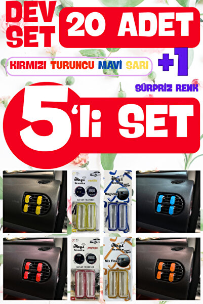Meys 20 Adet Klips, Havalandırma Kokusu, Araba Kokusu 5 Paket