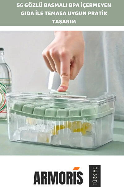 Armoris New Design Double 56-Cavity Bpa-Free Practical Ice Cube Mold with But...