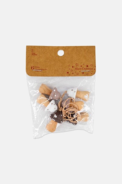 Muy Mucho 6 قطع زينة عيد الميلاد على شكل فطر، متعددة الألوان