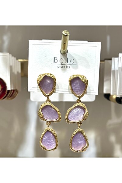 GLOW ACCESSORIES BAE Gold Mor Sallantılı Küpe