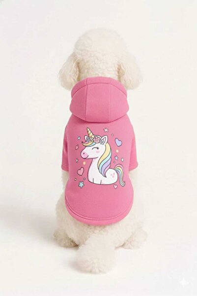 Buddy Store Kedi & Köpek Kıyafeti Sweatshirt - Şeker Pembe Kapüşonlu Hoodie