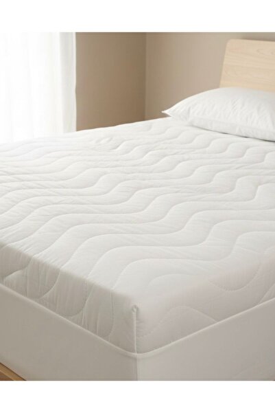 JOLLYTEKS Yatak Alezi Pamuklu Fitted Full Kenar Yatak Koruyucu Beyaz