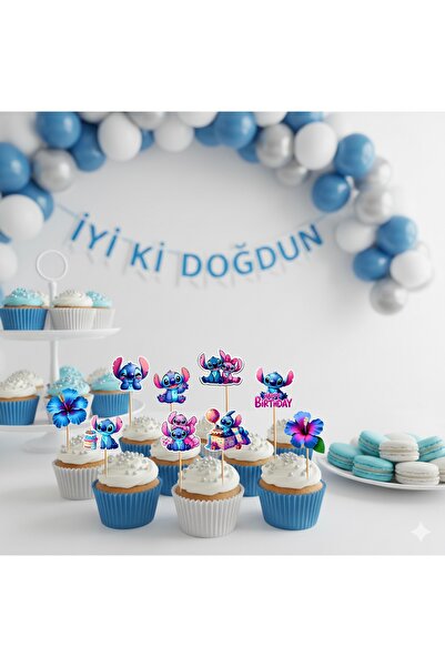Ays Bridal Stitch temalı cupcake kürdanı 17 adet