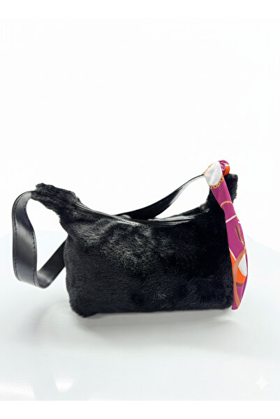 ateş3434 حقيبة إيكرا تانغا من القطيفة على شكل باجيت