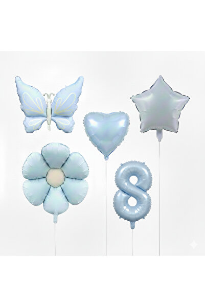 ÇITIPITISTORE Set de baloane din folie cu model fluture albastru, margaretă, ...