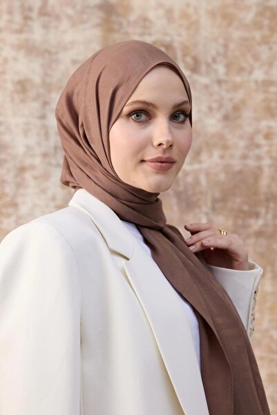 İpekhan Fendi Desen Pamuk Jakar Şal Koyu Gül Kurusu 8009-19