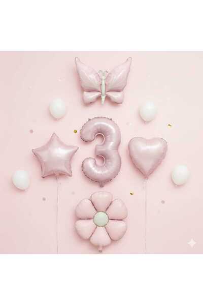 ÇITIPITISTORE Pembe kelebek paptya rakam folyo balonlu doğum günü parti set