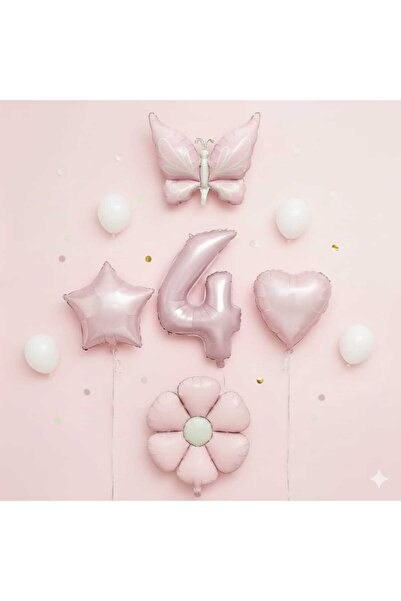 ÇITIPITISTORE Σετ πάρτι γενεθλίων με ροζ πεταλούδα, μπαλόνια από αλουμινόχαρτ...