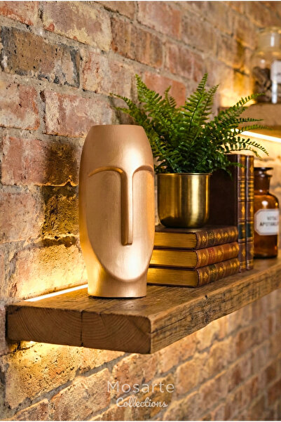 Mosarte سلسلة ستونفيس: مزهرية/تمثال وجه تجريدي بسيط - قطعة ديكور عصرية 23 سم