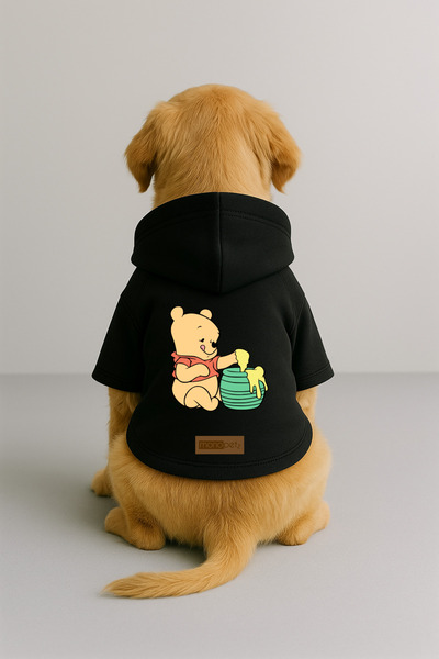 Monopetz Printed Dog and Cat Clothing & Dress with Fleece Inside - Black Colo...