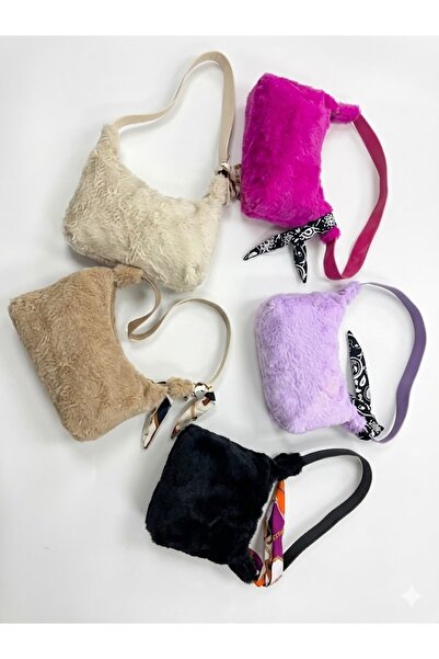 ateş3434 حقيبة إيكرا تانغا من القطيفة على شكل باجيت