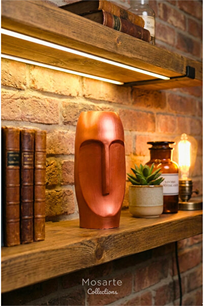 Mosarte سلسلة ستونفيس: مزهرية/تمثال وجه تجريدي بسيط - قطعة ديكور عصرية 23 سم