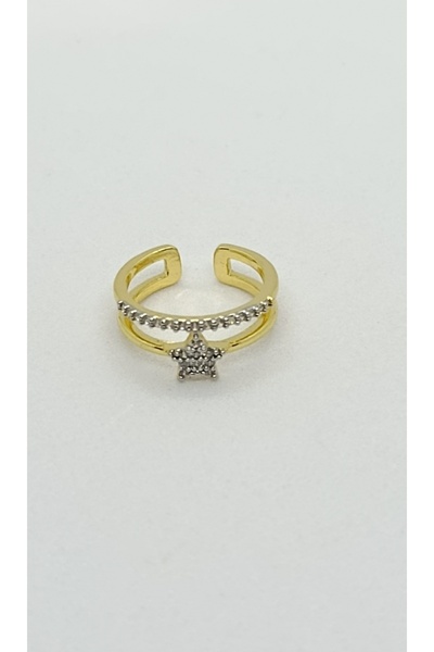 ndjewelry خاتم ذهبي مزين بتفاصيل نجمية
