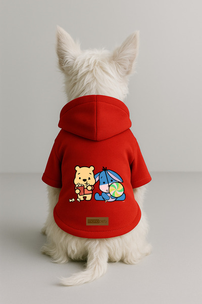 Monopetz Printed Dog and Cat Clothing & Dress with Fleece Inside - Red Color ...