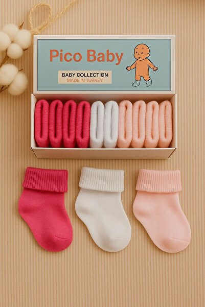 Pico Baby Organik Pamuk Unisex 5'li Kutulu Premium Yeni Doğan Bebek & Çocuk Ç...