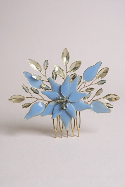ERYA aksesuar Bebe Mavi Epoksi Çiçekli Taşlı Gelin Saç Aksesuarı – El Yapımı ...