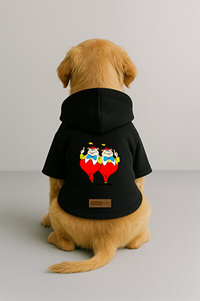 Monopetz Printed Dog and Cat Clothing & Dress with Fleece Inside - Black Colo...