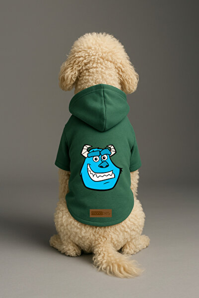Monopetz Printed Dog and Cat Clothing & Dress with Fleece Inside - Green Colo...