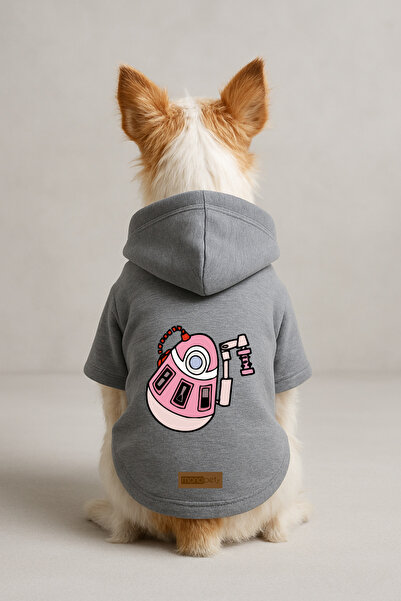 Monopetz Printed Dog and Cat Clothing & Dress with Fleece Inside - Gray Color...