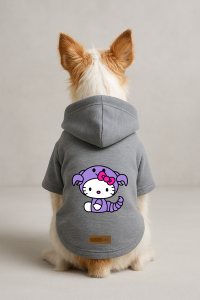 Monopetz Printed Inside Fleece Dog and Cat Clothing & Dress - Gray Color K Ho...