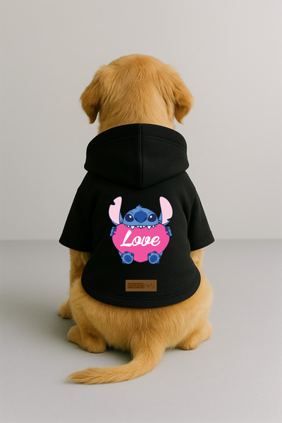 Monopetz Printed Dog and Cat Clothing & Dress with Fleece Inside - Black Colo...