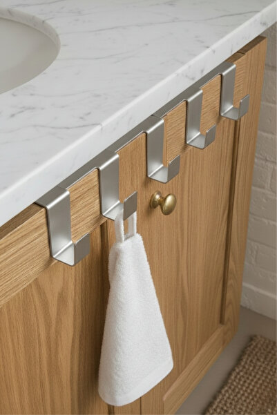 Grandmix Kancalı Metal Duvar Askısı Çok Amaçlı Mutfak Banyo Askılığı 30 cm