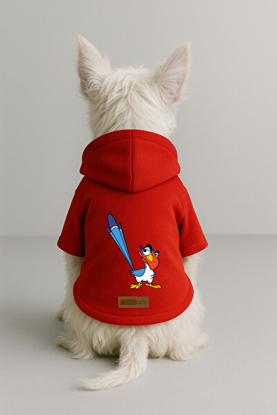 Monopetz Printed Dog and Cat Clothing & Dress with Fleece Inside - Red Color ...